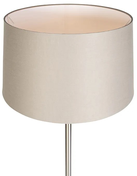 Candeeiro de pé moderno em aço com cúpula bege 45 cm - Simplo Moderno