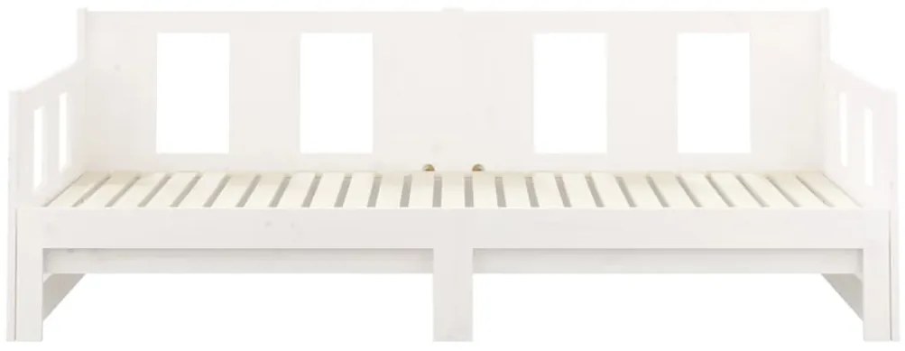 Estrutura sofá-cama de puxar pinho maciço branco 2x(90x190) cm