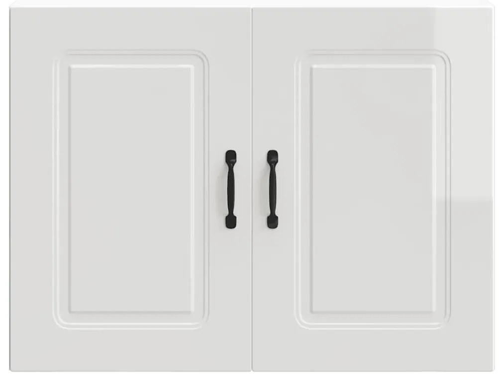 Armário de parede de cozinha Kalmar branco alto brilho