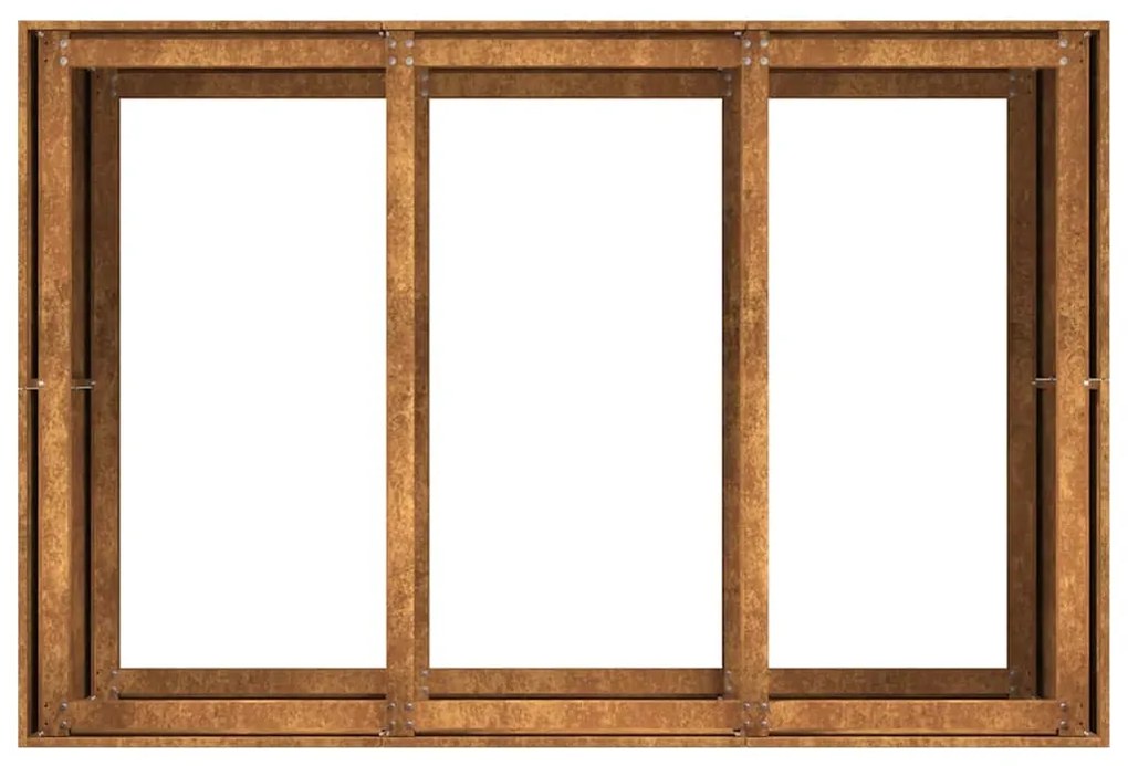 Floreira enferrujada 120x80x80 cm aço resistente