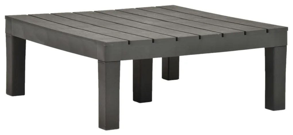 48828 vidaXL Mesa de jardim 78x78x31 cm plástico antracite