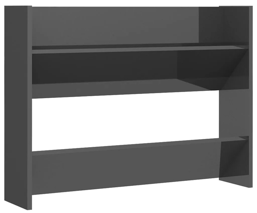 Sapateiras de parede 2pcs derivados de madeira cinza brilhante