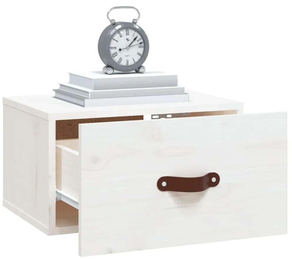 Mesa de cabeceira montagem na parede 40x29,5x22 cm branco