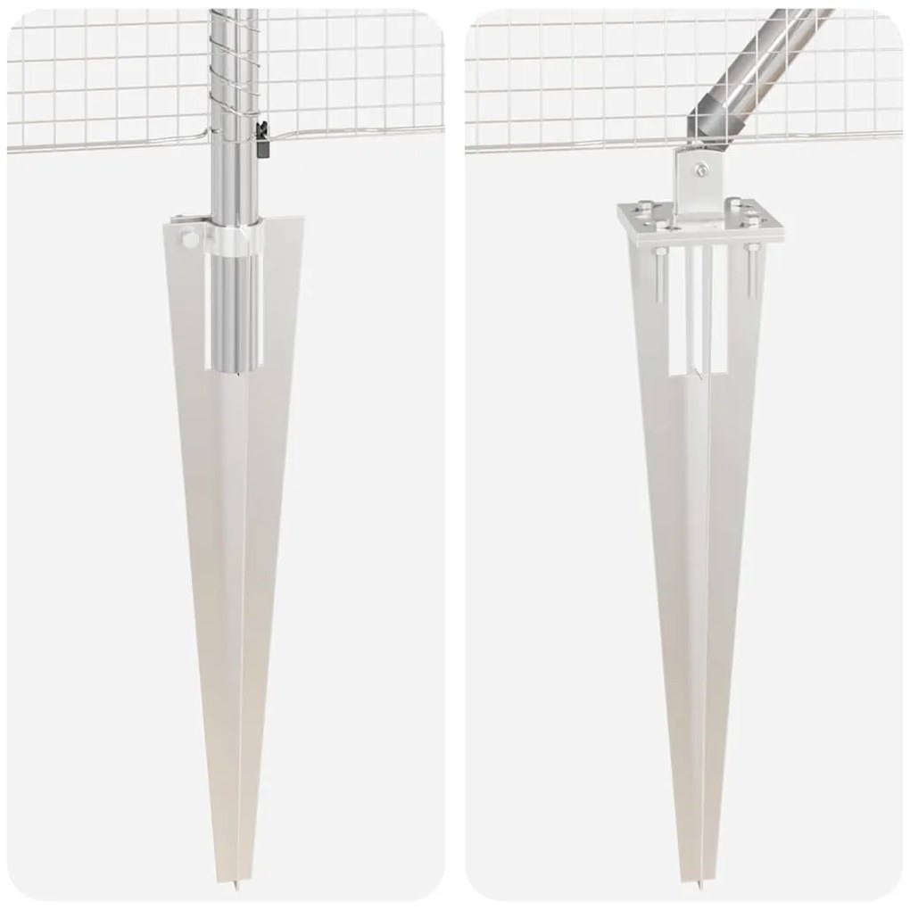 Conjunto de Postes de Cerca Conjunto de 2 Aço galvanizado