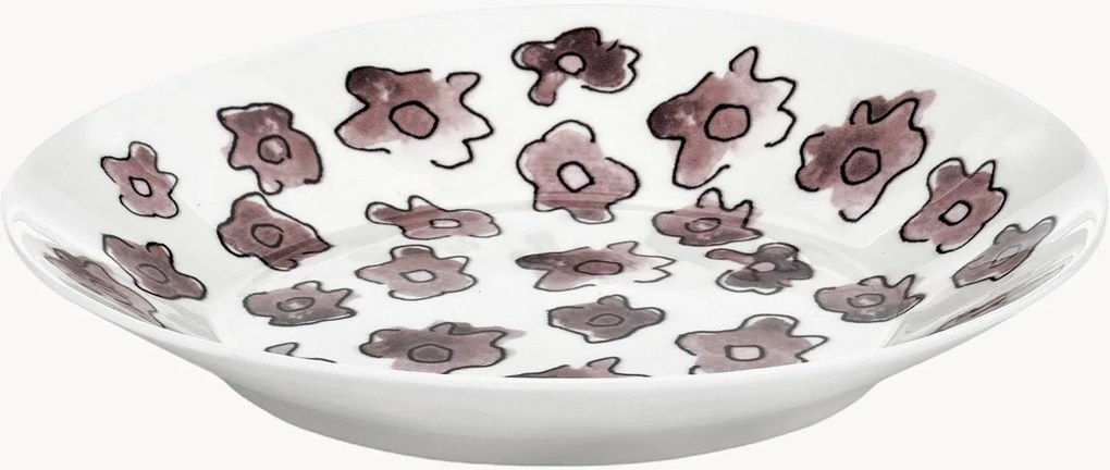 Pratos fundos em porcelana Fine Bone China Midnight Flowers, conjunto de 2
