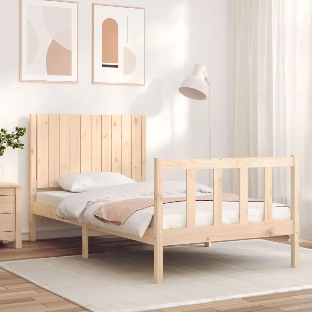 vidaXL Cama sem colchão 100x200 cm madeira de pinho maciça
