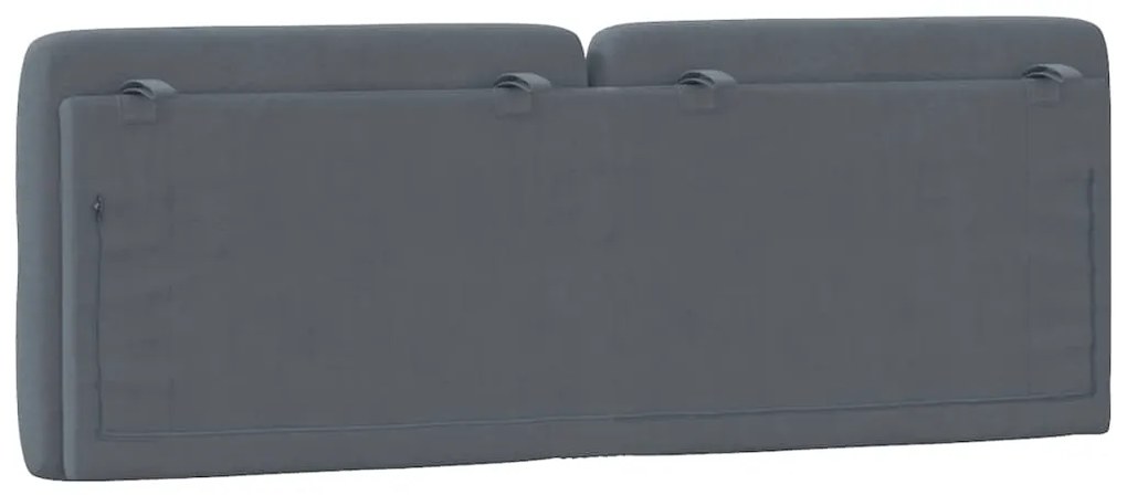 Almofadão de cabeceira 140 cm veludo cinzento-escuro