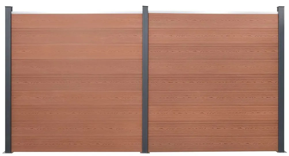 vidaXL Conjunto de painéis de vedação 353x186 cm WPC castanho