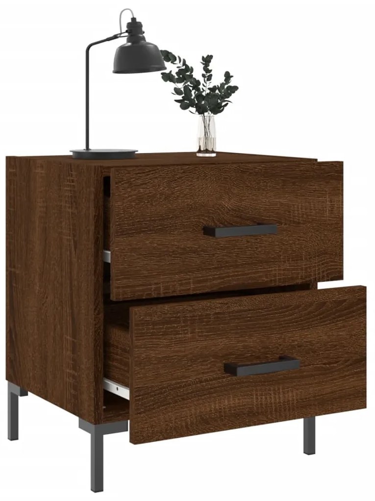 Mesa de cabeceira 2 pcs derivados de madeira carvalho castanho