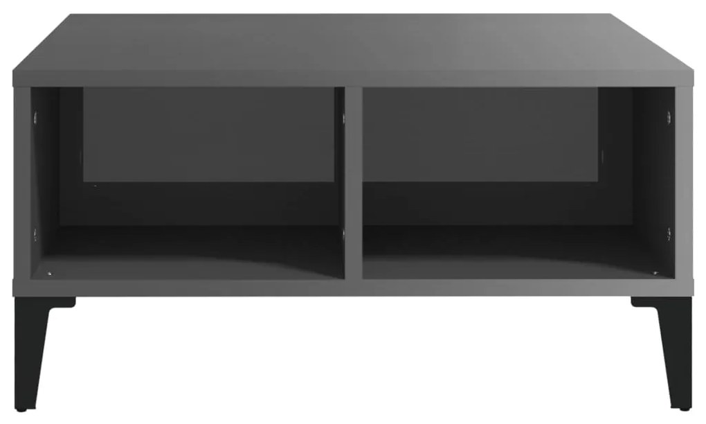 Mesa de centro 60x60x30 cm derivados de madeira cinza brilhante