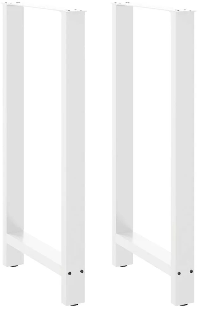vidaXL Pés para mesa de bar , brancos, 2 peças, 60x (110-111) cm, aço