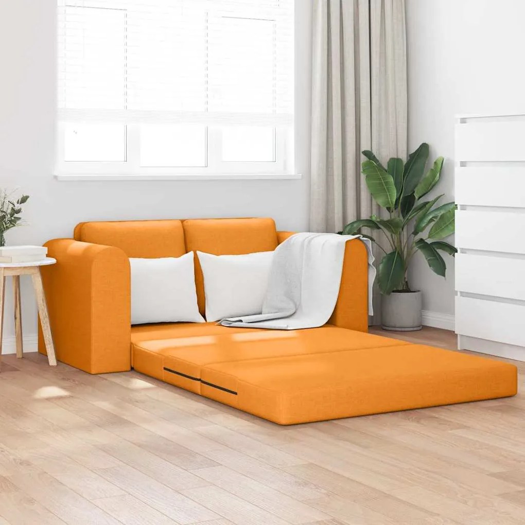 vidaXL Sofá-Cama 60cm Amarelo Escuro tecido