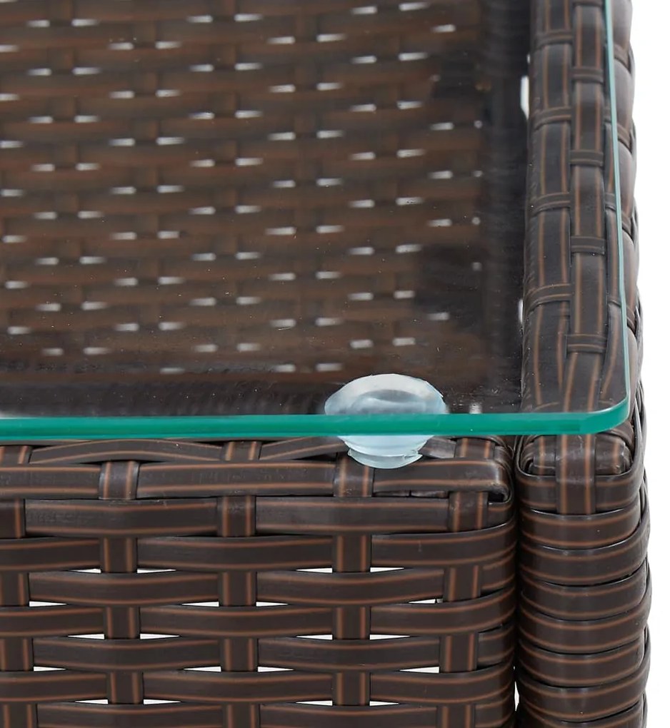 Mesa de centro 60x40x36 cm vime PE castanho