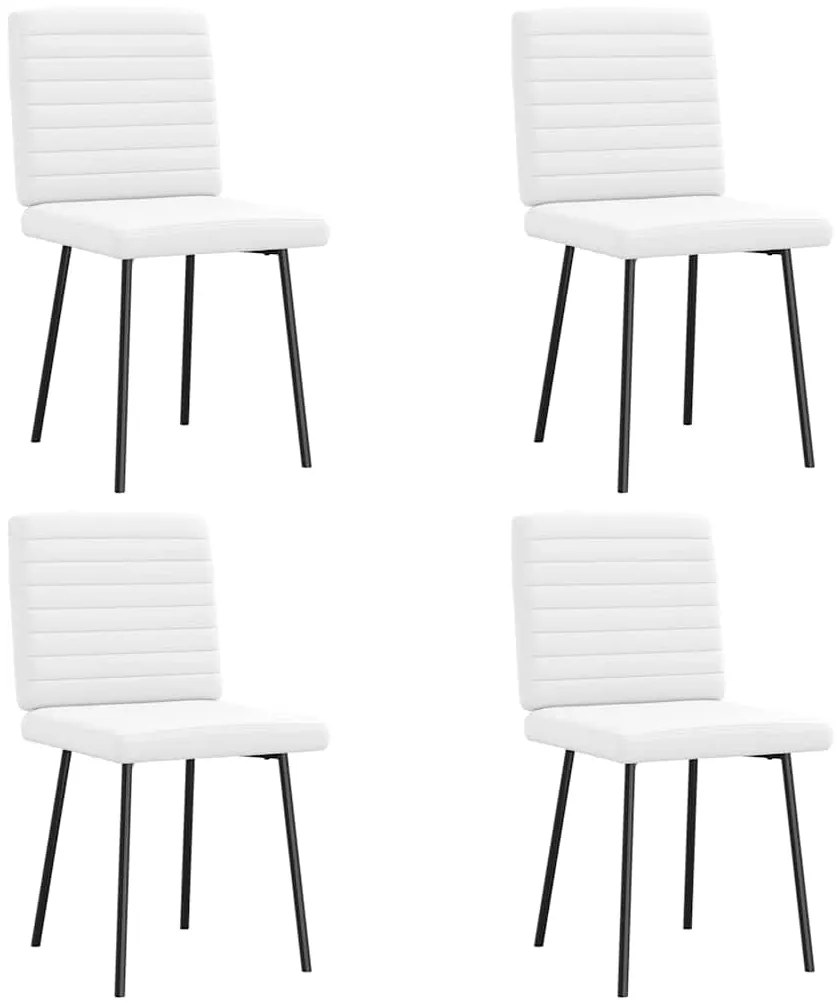 vidaXL Cadeiras de jantar 4 pcs couro artificial branco