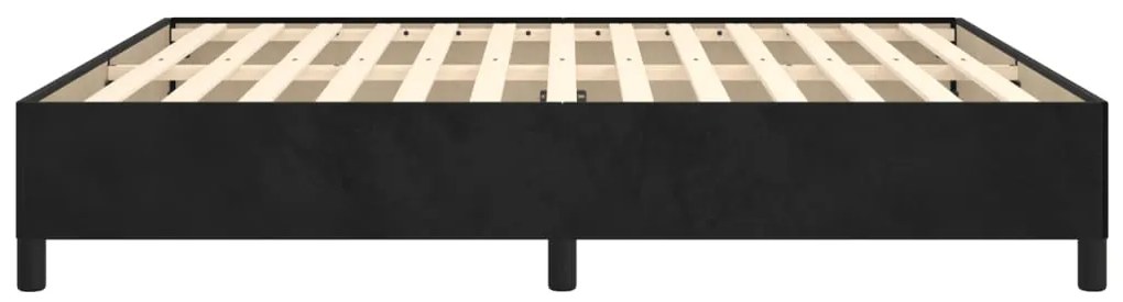 Estrutura de cama sem colchão 160x200 cm veludo preto