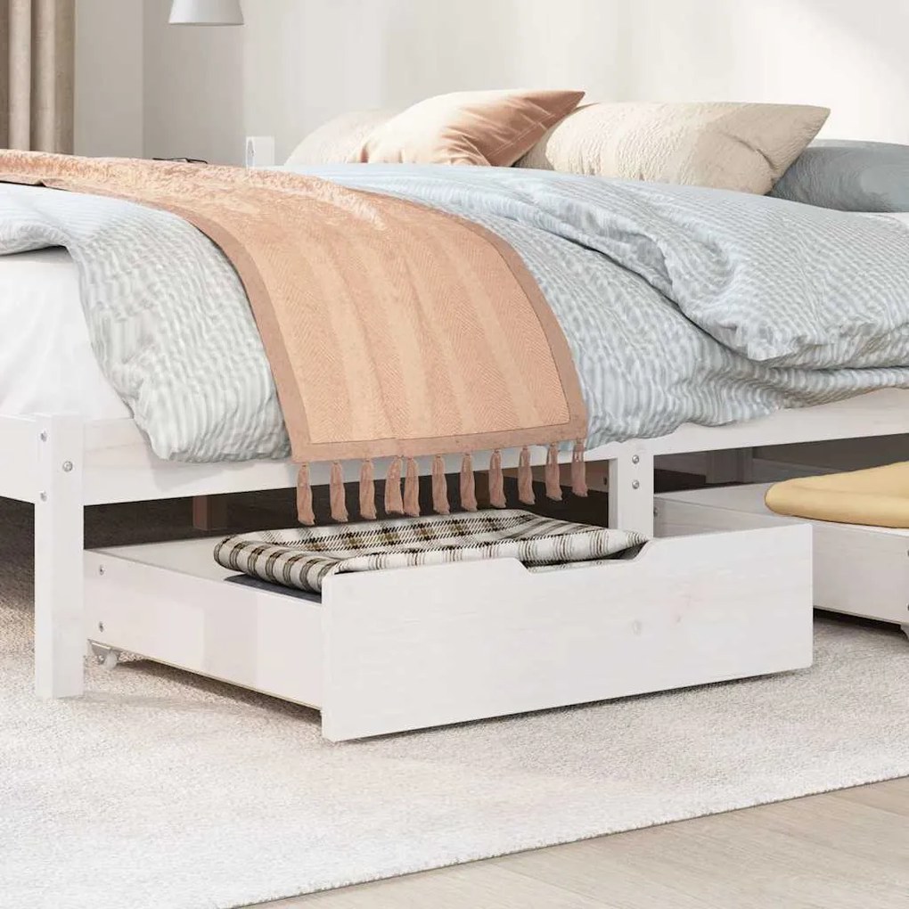 Gavetas para cama 2 pcs 65x55x17 cm pinho maciço branco