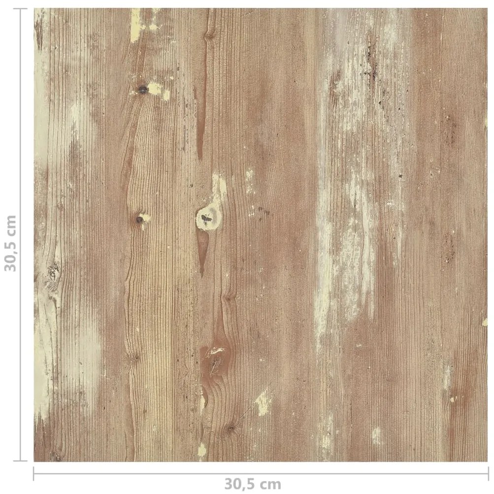 Tábuas de soalho autoadesivas 20 pcs 1,86 m² PVC castanho