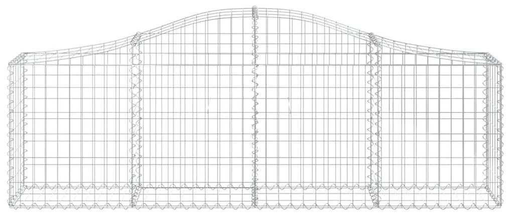 Cestos gabião arqueados 2 pcs 200x30x60/80 cm ferro galvanizado