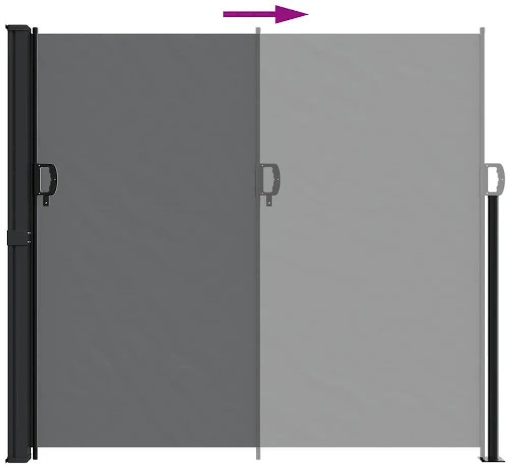 Toldo lateral retrátil 180x500 cm preto