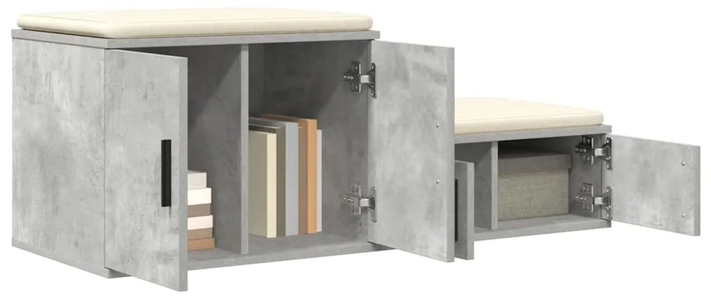 Armário de Armazenamento vidaXL Cinza Concreto 108x41x40 cm Madeira de