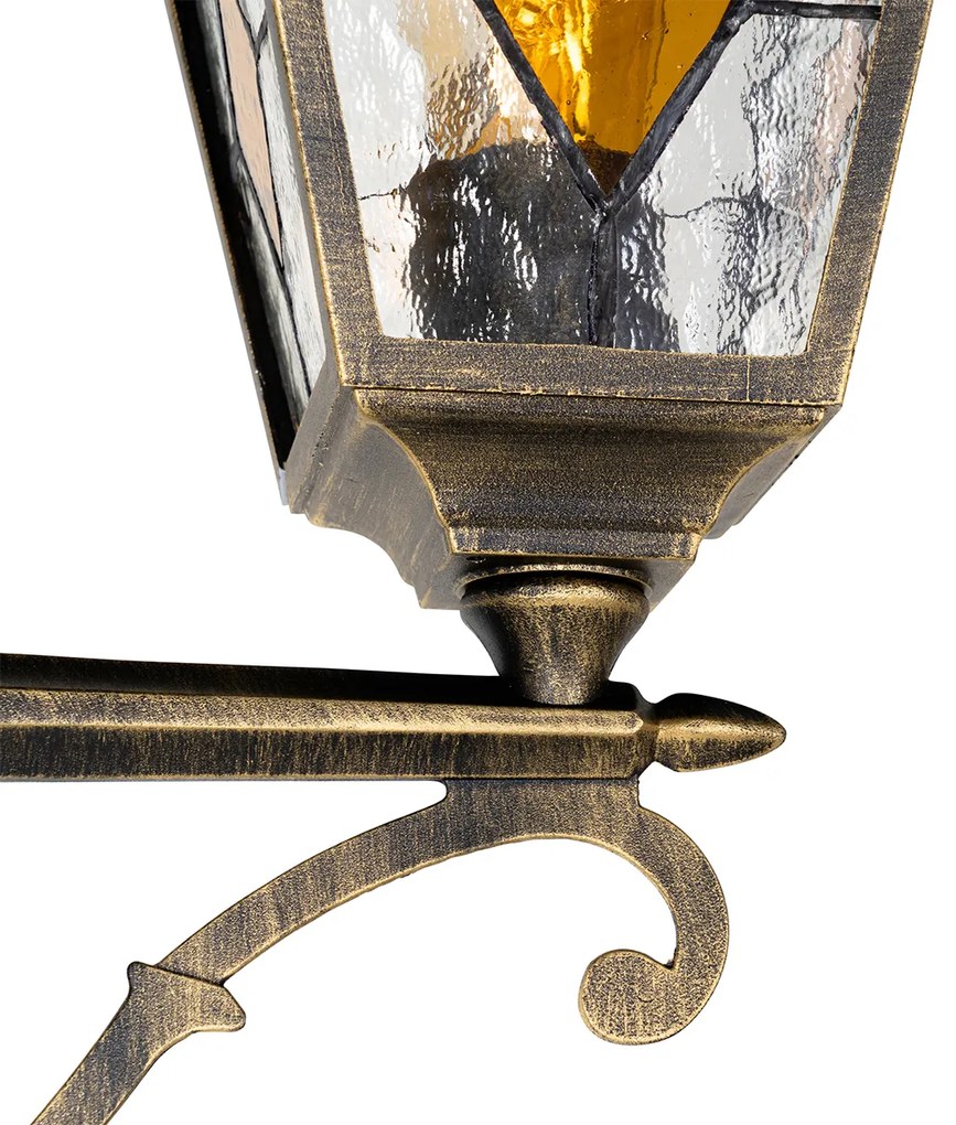 Candeeiro de pé vintage para exterior dourado antigo 240 cm 2 luzes - Antigua Clássico / Antigo