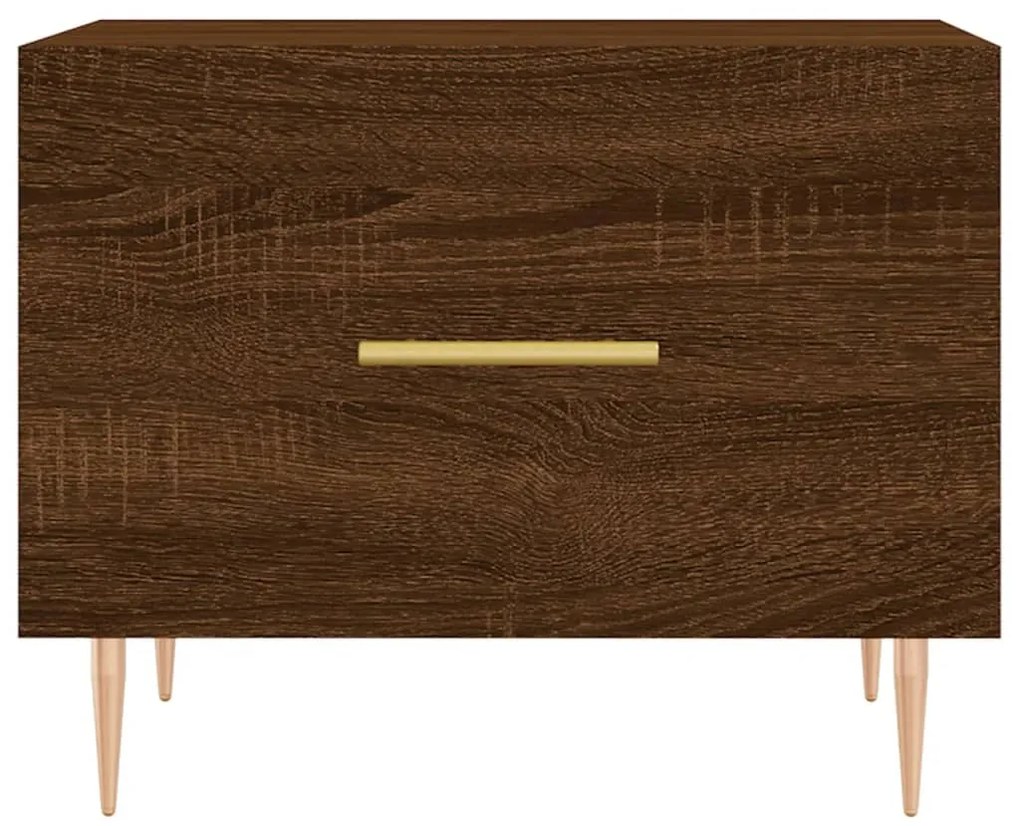 Mesa centro 2 pcs 50x50x40 cm madeira proc. carvalho castanho