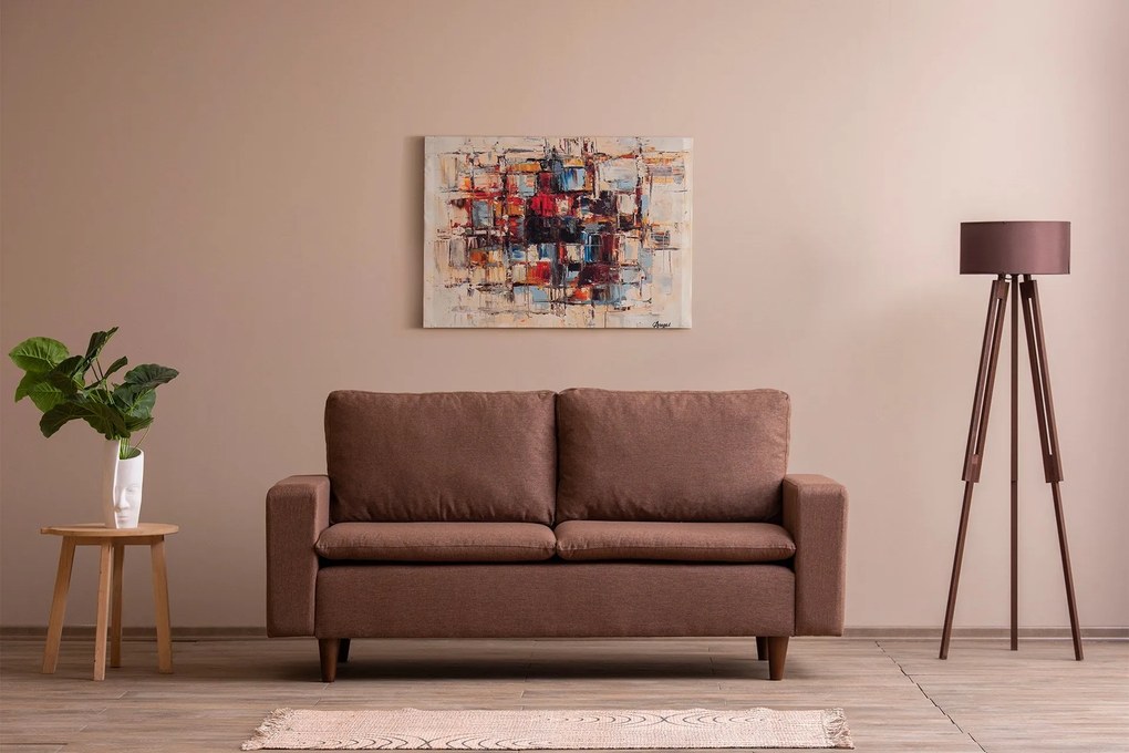Sofá de 2 Lugares Pafu Lungo — Castanho - 180x52x75 cm - Design Modern