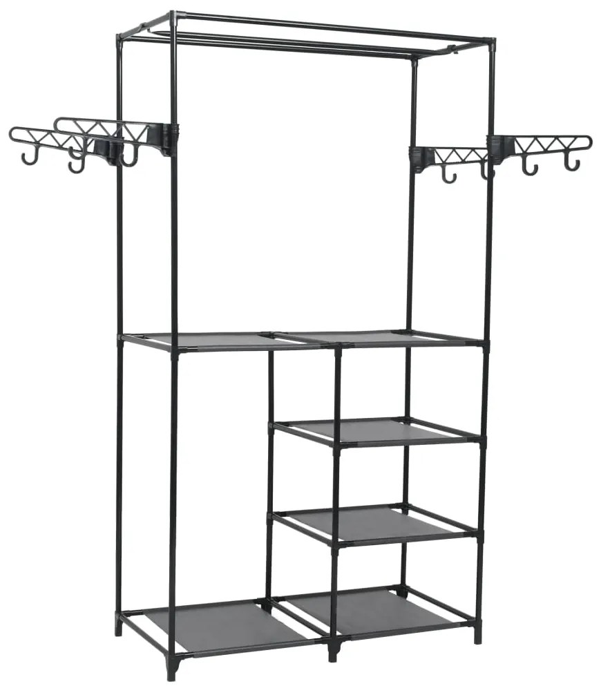 Suporte para Roupas Aço e Tecido Não Tecido 87x44x158 cm Preto