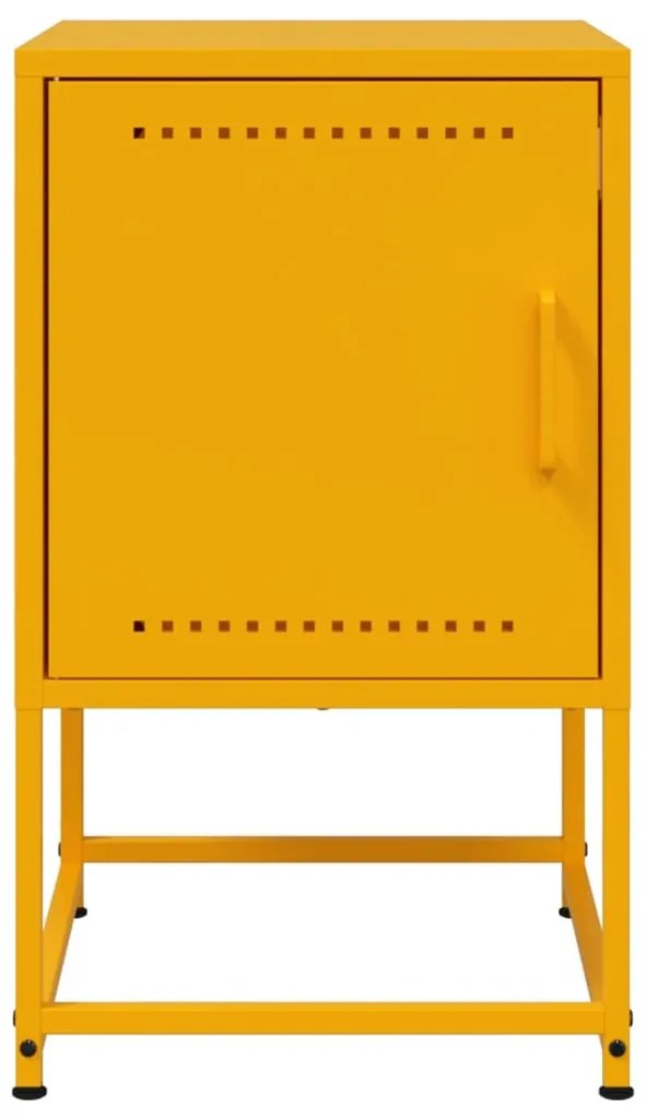 Mesas de cabeceira 2 pcs 36x39x60,5 cm aço amarelo mostarda