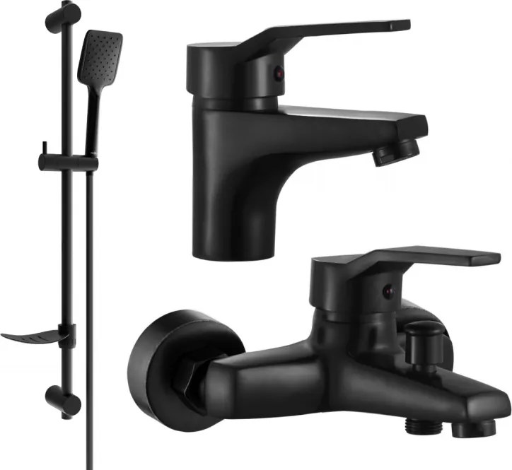 Mexen Caro DF62 conjunto de banheira, preto - 746603DF62-70