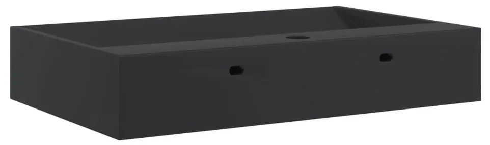 Lavatório 60x38x11 cm mineral/mármore fundido mate preto