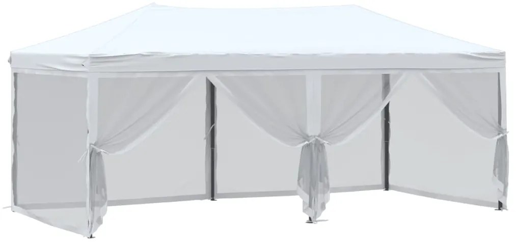 Tenda para festas dobrável com paredes laterais 3x6 m branco
