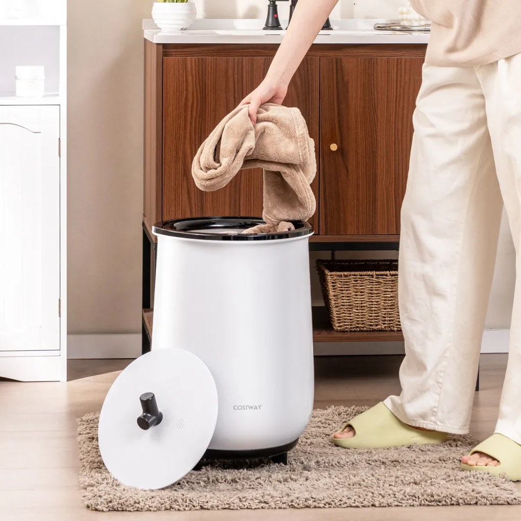 Aquecedor de toalhas Cubo 23L com 3 níveis de aquecimento Temporizador de 20/40/60/90 minutos Branco e Preto