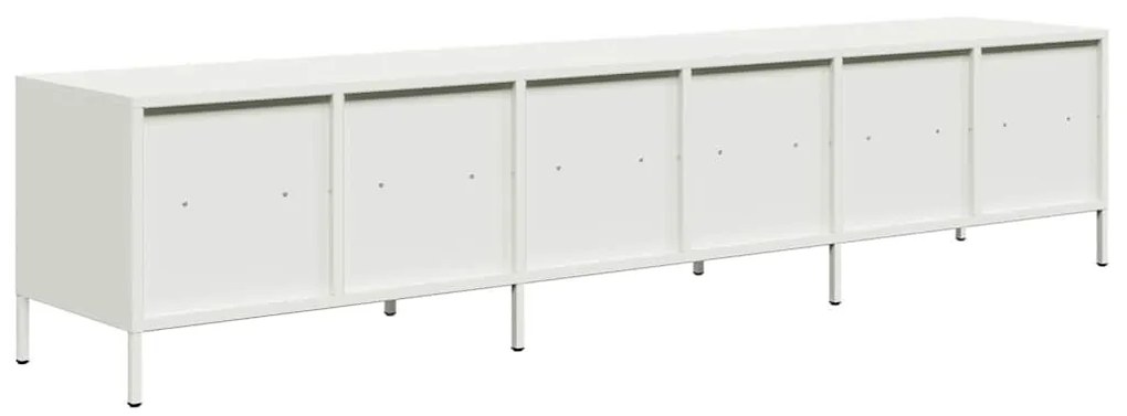 Móvel de TV 202x39x43,5 cm aço laminado a frio branco