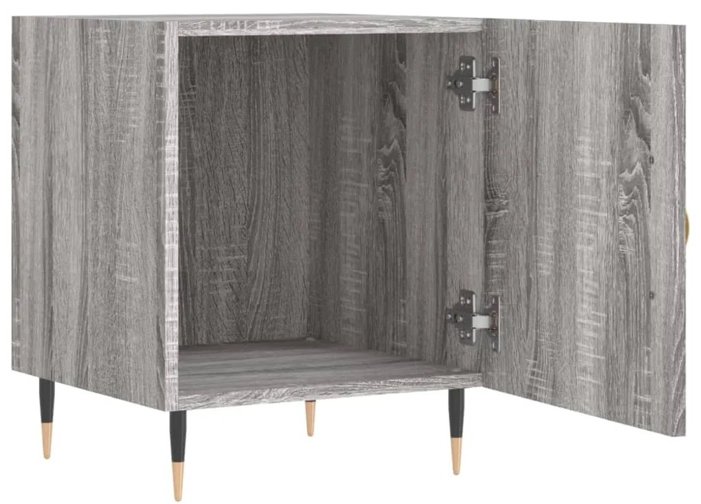 Mesa cabeceira 40x40x50 cm derivados de madeira cinzento sonoma