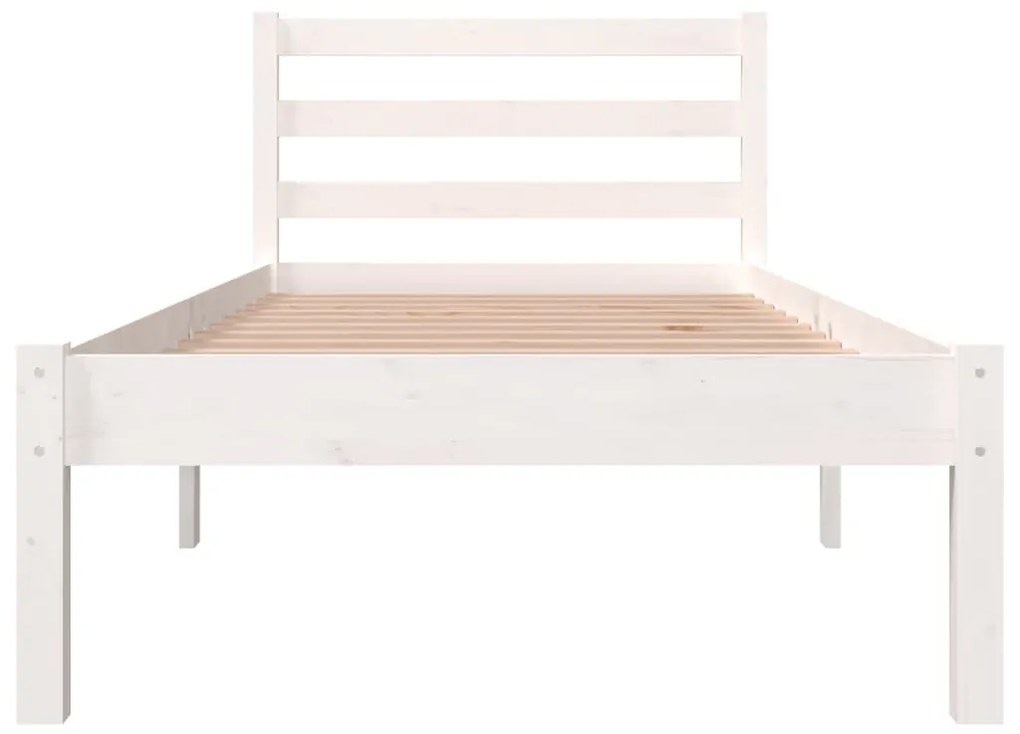 Estrutura de cama pequena solteiro 75x190cm pinho maciço branco