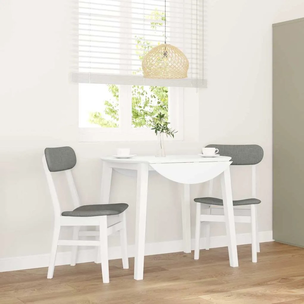 Cadeiras de jantar com almofadões 2 pcs madeira maciça branco