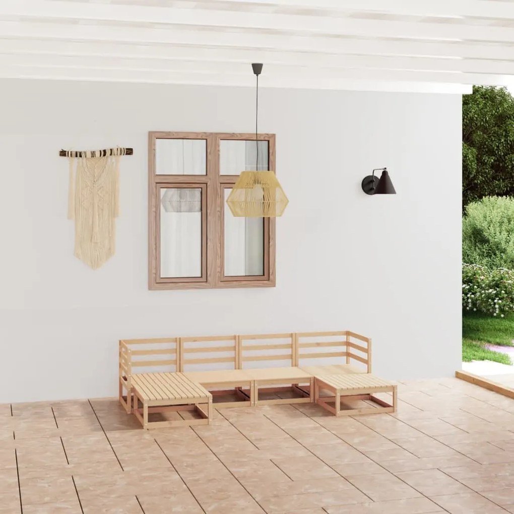 vidaXL 6 pcs conjunto lounge de jardim pinho maciço