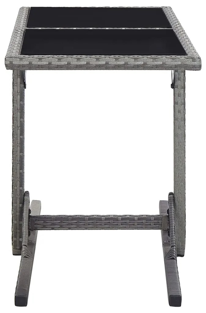 3 pcs conjunto de jantar para jardim cinzento