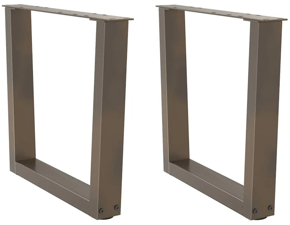 vidaXL Pés para mesa de centro em formato de V, 2 peças, aço natural, 50x(42-43,3) cm, aço