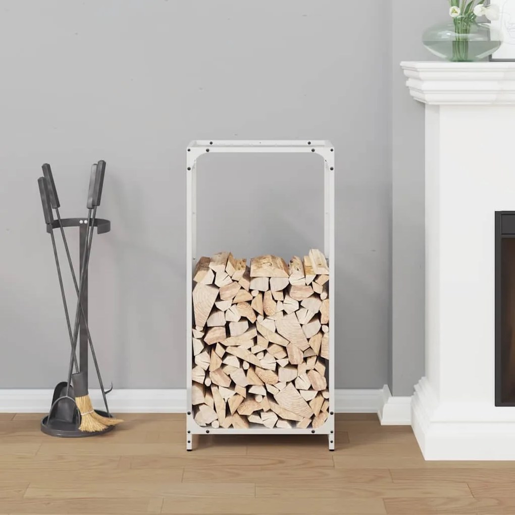 Suporte para lenha 44x28x90 cm aço laminado a frio branco