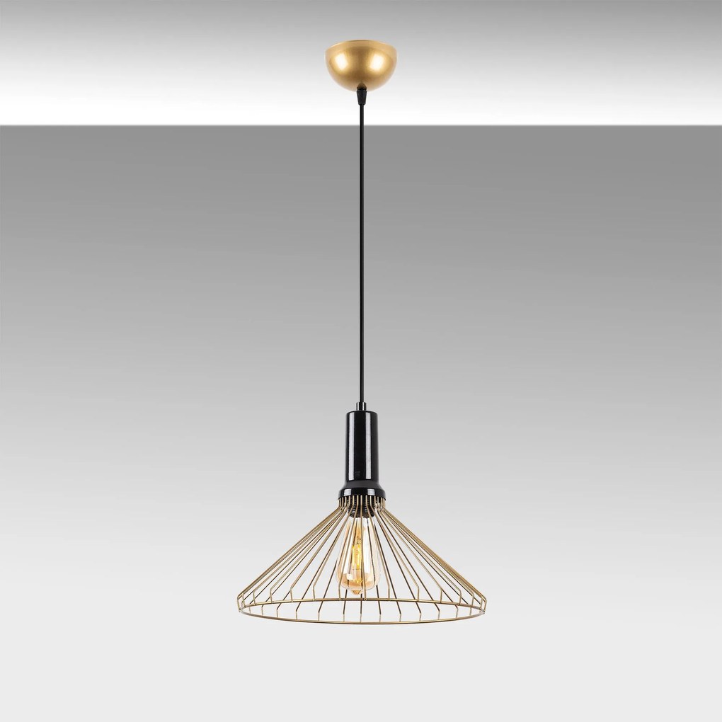 Candeeiro de Teto Dear – Dourado Brilhante – 34 x 34 x 130 cm