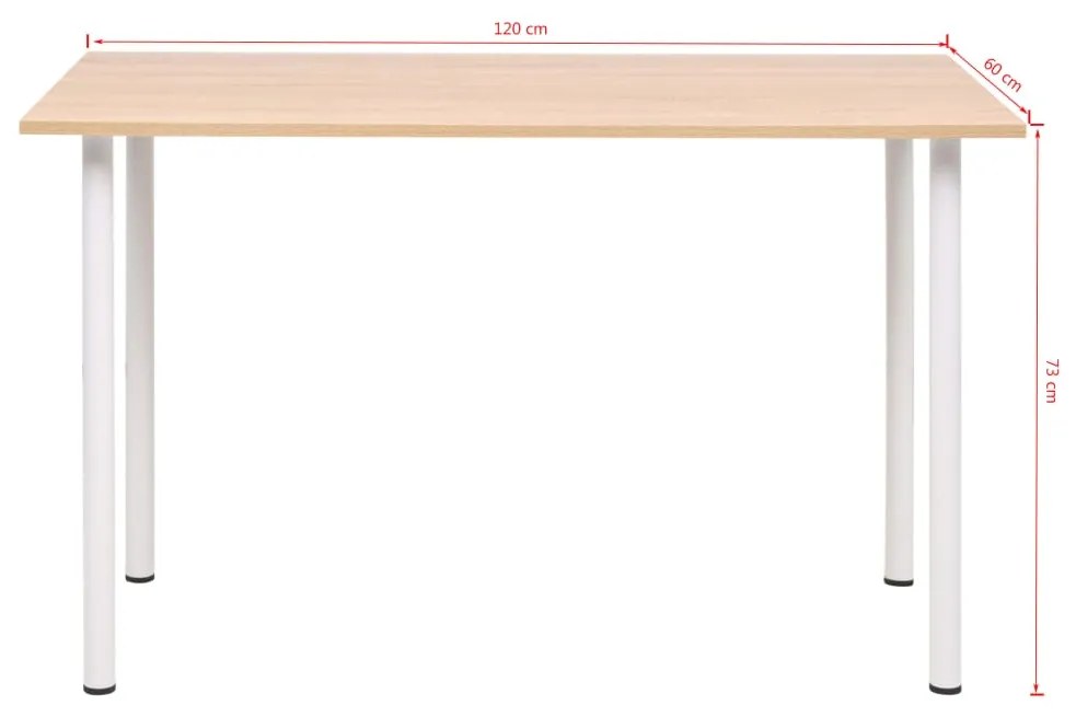 Mesa de jantar 120x60x73 cm cor carvalho e branco