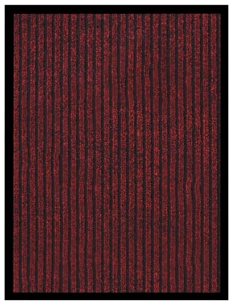 Tapete de porta às riscas 40x60 cm vermelho