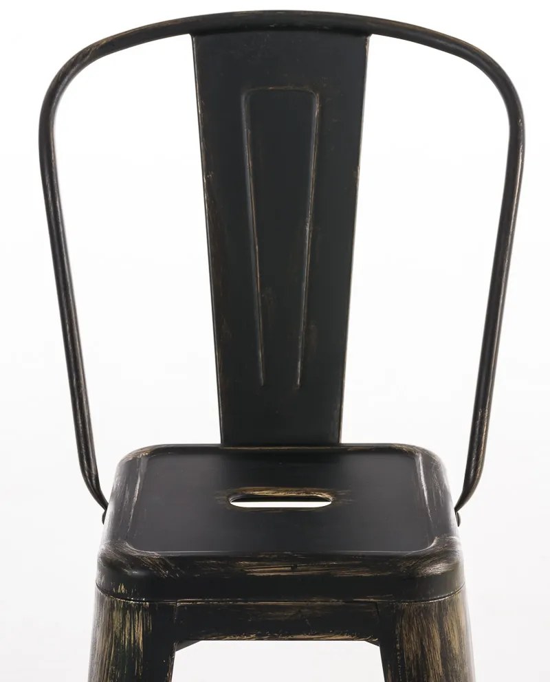 Banco de bar Aiden em metal 44 x 115 x 52 cm Preto + Dourado