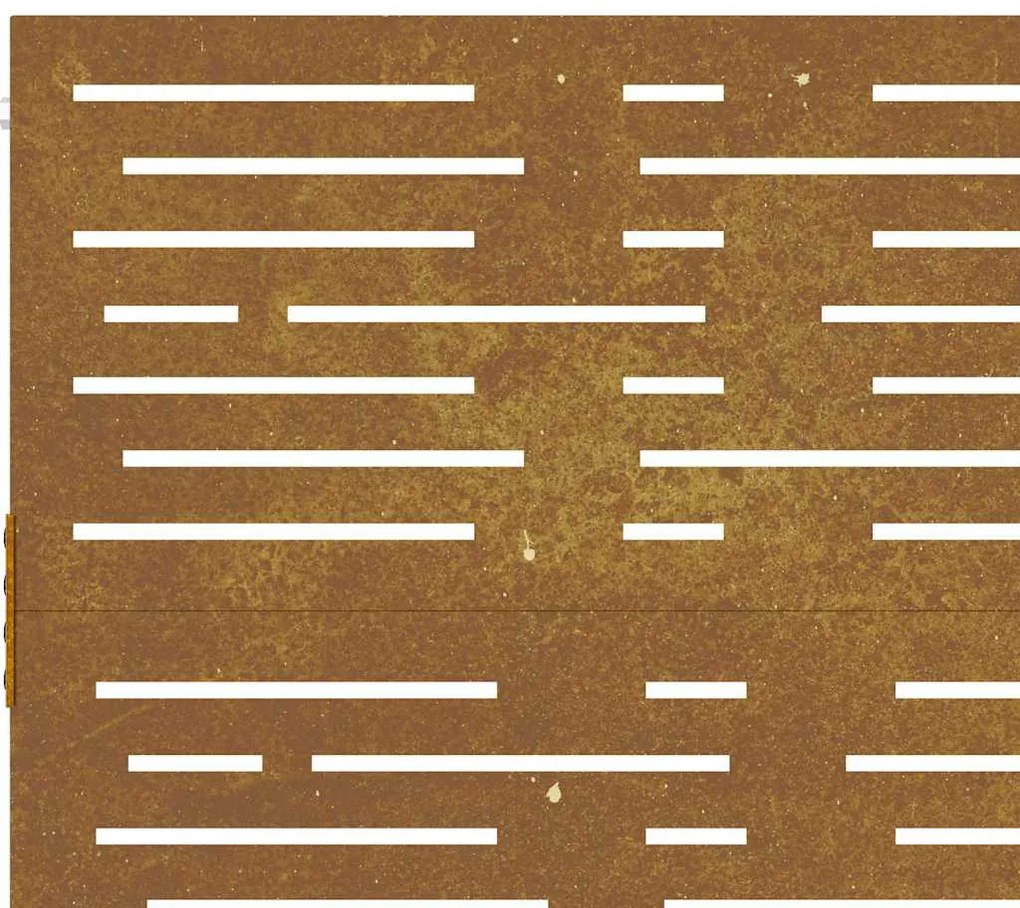 Portão de jardim 105x155 cm aço corten design quadrados