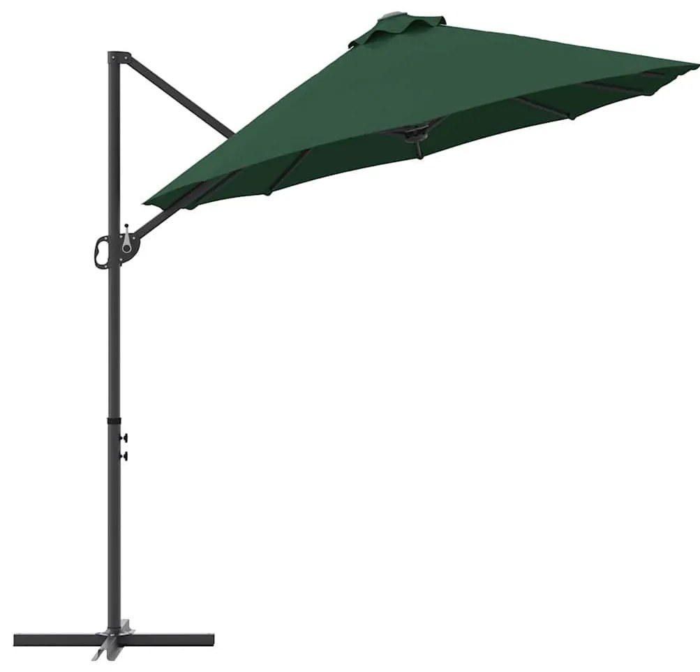 Guarda-sol cantilever de jardim Verde 372 x 198 x 253 cm