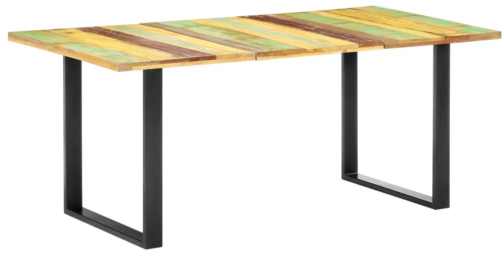 Mesa de jantar 180x90x76 cm madeira recuperada maciça