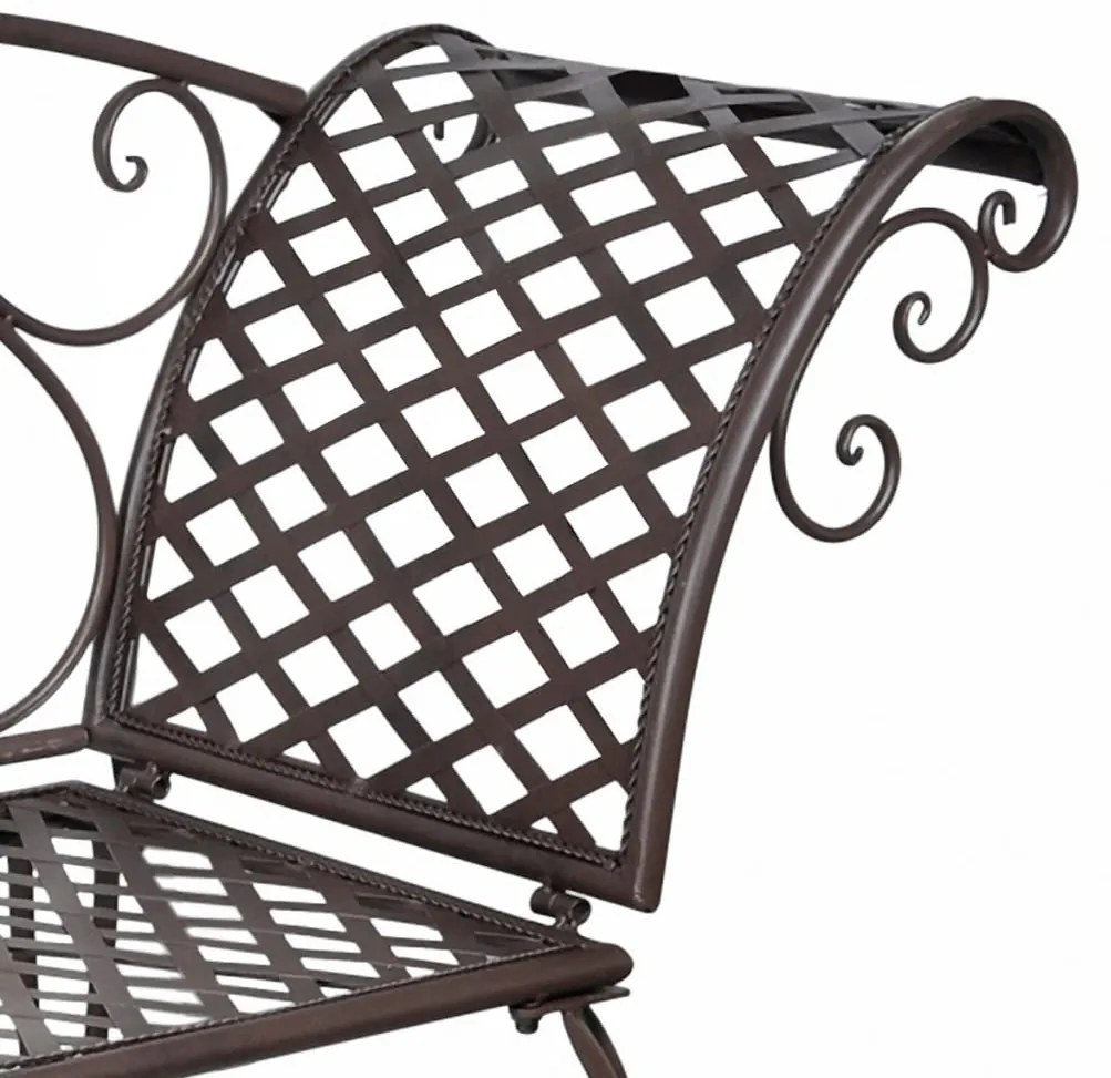 Chaise lounge para jardim 128 cm aço antigo castanho