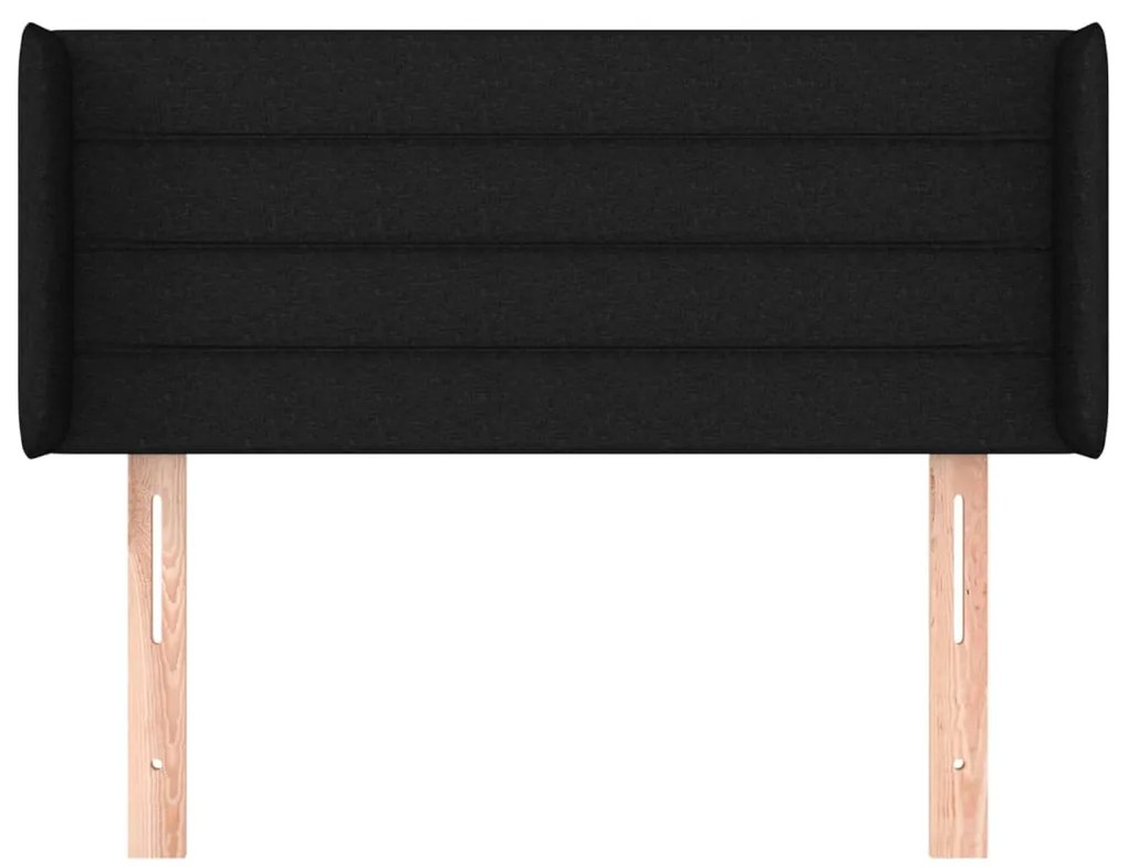 Cabeceira de cama c/ abas tecido 103x16x78/88 cm preto